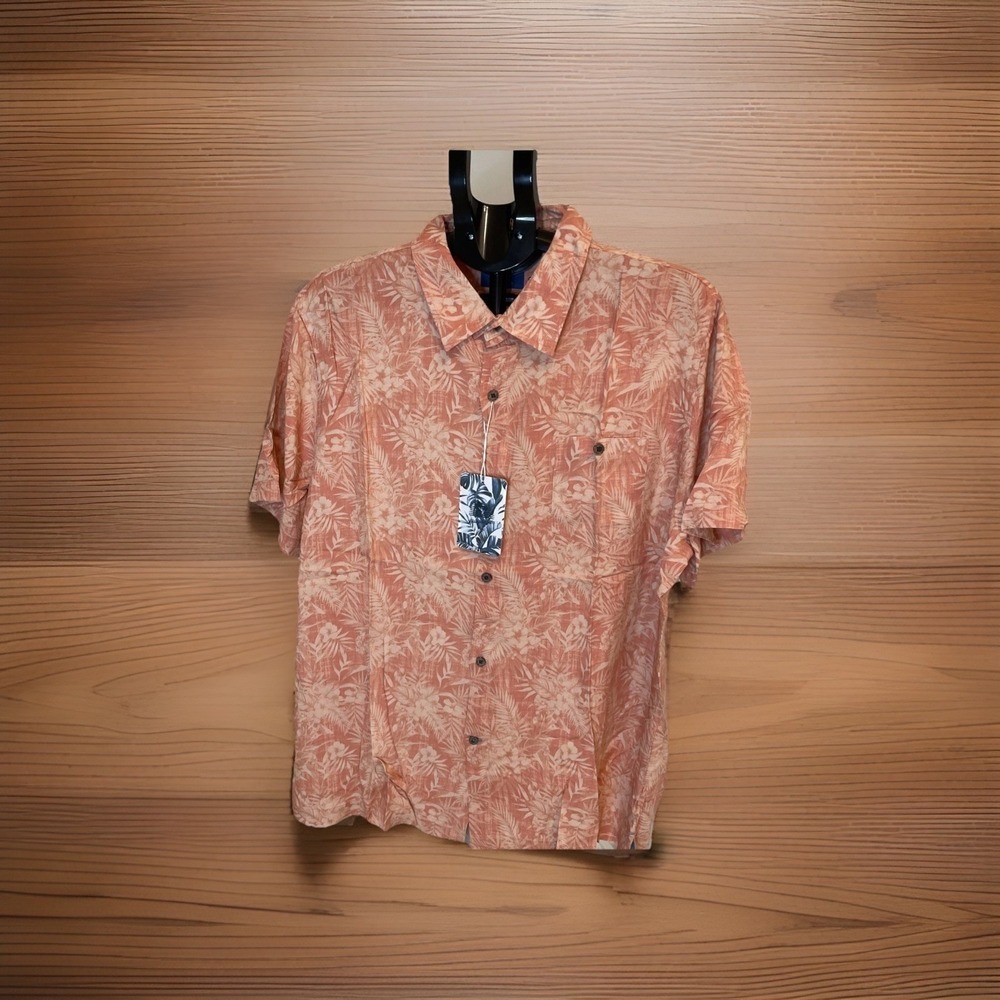 Havana Jim Coral Button Down Men's Size L Golf Vacation Bachelor Party NWT